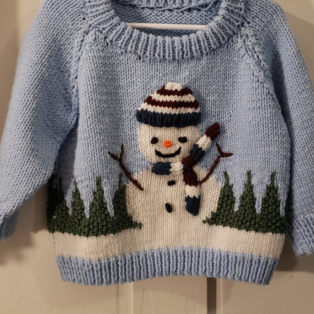 Children's handmade snowman sweater